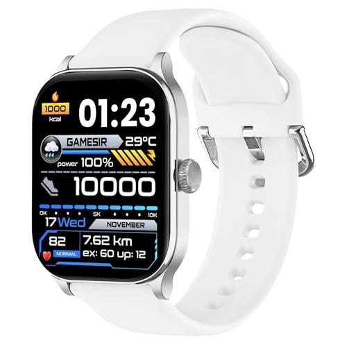 Image of GameSir H9 Smartwatch - Big Display | Bluetooth Calling | Heart Rate & SpO2 Monitor | 100+ Sports Modes | Long Battery | IP68 Waterproof | TFT Display | Design for Men & Women (White)