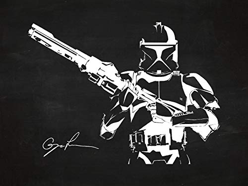 Inked and Screened Star Wars Assorted Design Patent Art Poster 18" x 24" Silk Screen Prints (Star Wars Characters: Stormtrooper- Chalkboard)