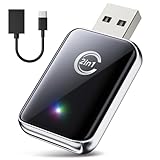 Wireless Carplay Adapter for iPhone, 2 in 1 Plug and Play Mini CarPlay and Android Auto Adapter for iOS 10 Android 11 and Above, Convert Wired Car Play to Wireless