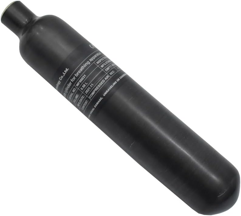 Generic 0.58L 580cc Carbon Fiber Cylinder 300bar Tank Carbon Fiber HPA Tank, Matte black