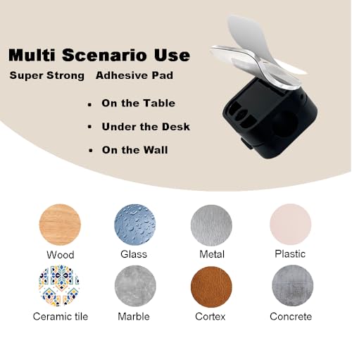 Magnetic Cable Clips Cord Organizer Holder,10-Pack Cable Management Cord Clips,Adhesive Phone Cable Wire Charger Cord Holder For Nightstand Desk Charging Cords Wall Car Desktop Office (10, Black) image 6