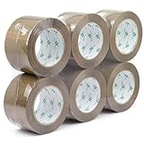 BOMEI PACK 3 inch Brown Packing Tape, 6 Refills Rolls Wide Packaging Tape for Moving, Shipping and Storage, 2.4 Mil x 110 Yards