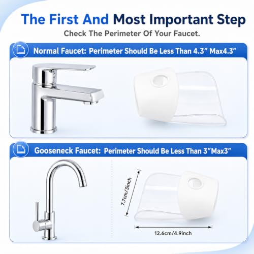 Image of Gjinxi 2PCS Bathtub Extender Silicone Faucet Extender for Kids Kitchen Sink Bathtub Spout Baby Bathroom Faucet Extenders for Kids Hand Washing Faucets Extenders Fit for Most Faucets