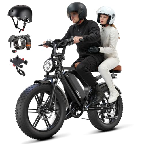 Image of Electric Bike for Adults,48V15Ah Removable Battery Retro Ebike,Matte Black