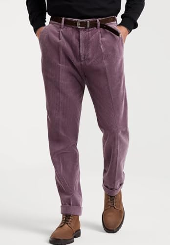 Men's Cotton Corduroy Pant Classic Fit Flat Front Dress Trousers2