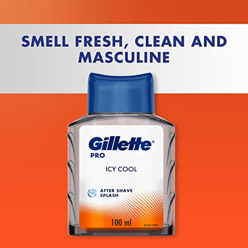 Gillette Men Pro Fresh After Shave Splash Liquid Icy Cool 100Ml, White.