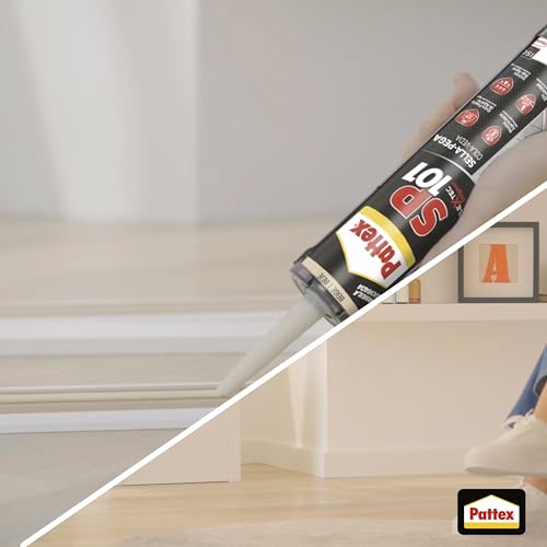 Miniatura 4 de Pattex SP101 Original, adhesivo sellador para interiores y exteriores, polímero sellador beige multimaterial, sellador de juntas en cartucho, 1 x 280 ml