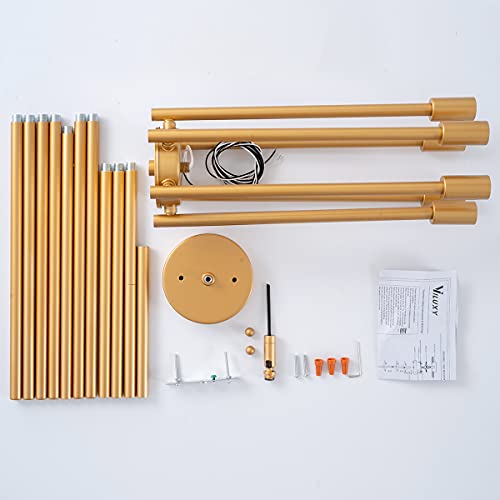 Viluxy Contemporary Chandelier Lighting Fixture 6-Light Antique Brass Brush Paint Finish Mid-Century Pendant Lighting For Dining Room Bedroom Kitchen Living Room #TOP7