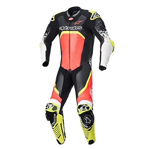 Alpinestars GP Tech v4 One-Piece Leather Suit (Tech Air Compatible) (56) (Black/Red/Yellow)