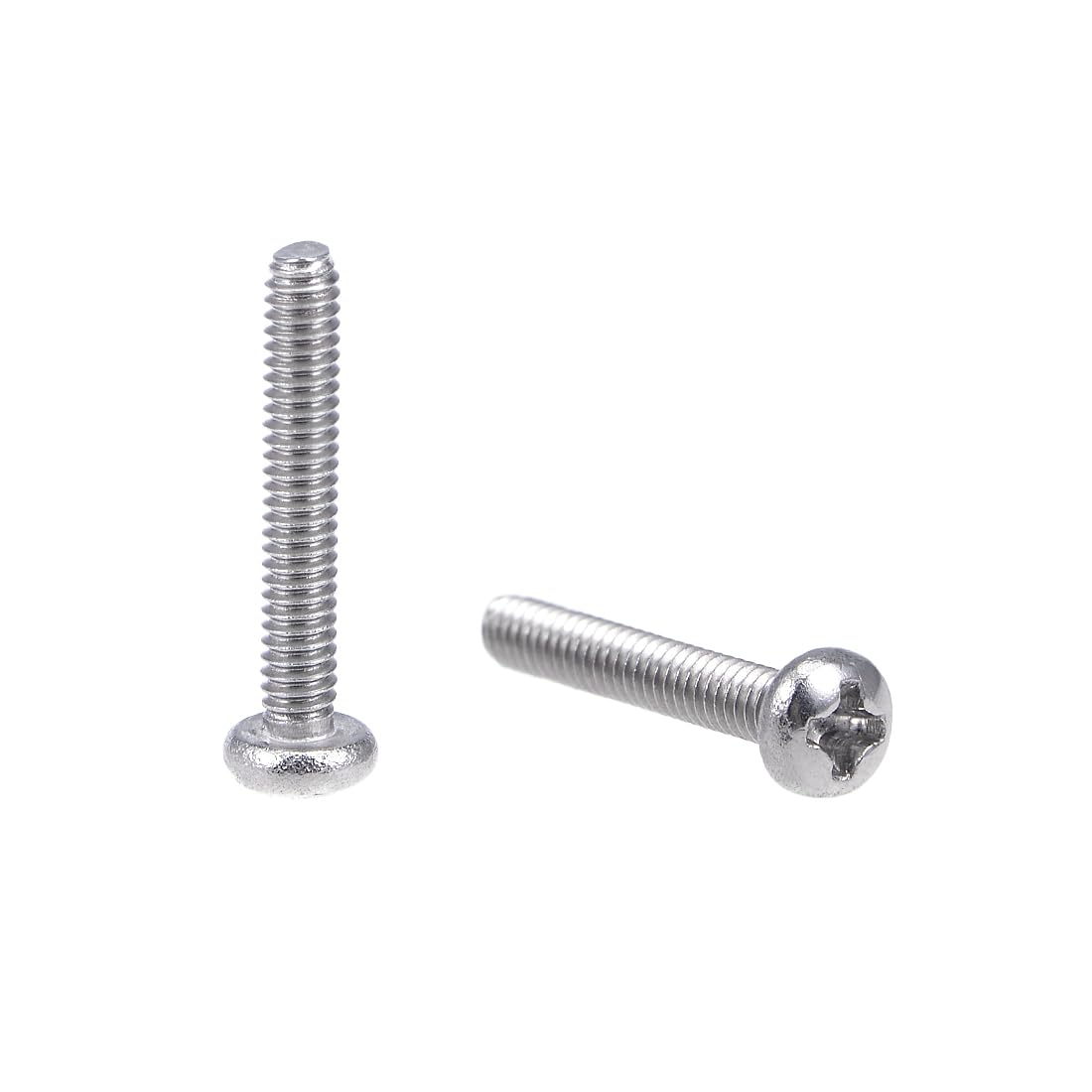 sourcing map M2x12mm Machine Screws Pan Phillips Cross Head Screw 304 Stainless Steel Fasteners Bolts 60Pcs — image 1