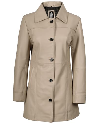 Image of Blingsoul Women's Lambskin Leather Car Coat - Vintage Real Long Leather Jacket for Women