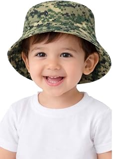 Yanwenx Toddler Sun Hat (6 Months–5 Years) | Army Style Cotton Bucket Cap | Wide Brim UV Protection, Breathable & Foldable... Price In India