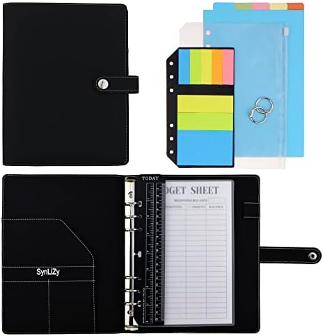 SynLiZy Personal Organizer A5 PU Leather Budget Undated Planner 7.3" x 9.06" with 12 Accessories