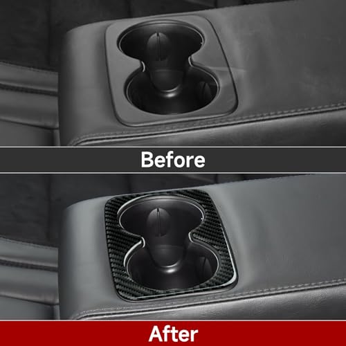 Image of Car Cup Holder Cover Decals for 2011-2024 Dodge Durango / 2011-2021 Jeep Grand Cherokee WK2 Accessories Carbon Fiber Interior Stickers