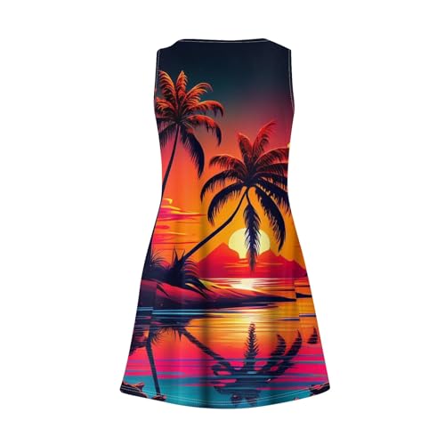 Image of Summer Dresses for Women 2026 Casual V Neck Sleeveless Sundresses Boho Beach Tank Dresses with Pockets