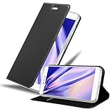 Cadorabo Hülle kompatibel mit Huawei P8 aus Premium Kunst Leder Flip Klappbare Stoßfeste Magnetische [Standfunktion] [Kartenfächern] Cover Hülle für Huawei P8 Tasche in Schwarz