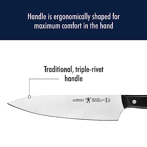 Image of HENCKELS Solution Razor-Sharp 8-inch Chef Knife, German Engineered Informed by 100+ Years of Mastery, Black /Stainless Steel