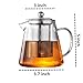 OBOR Small Glass Teapot with 304 Stainless Steel Infuser for Blooming and Loose Leaf Borosilicate Tea Kettle Tea Pot（450ml/15oz)