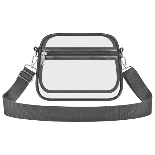 Image of Clear Bag for Stadium Events Clear Sports Fan Handbags Purses with Adjustbale Strap for Concerts Festivals Game Day