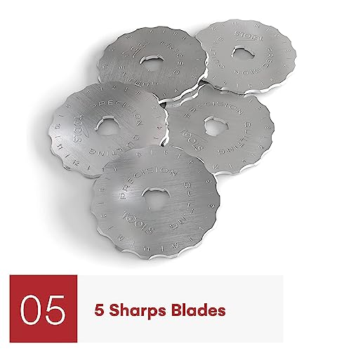 Precision Quilting Tools 45mm Crochet Edge Skip Blades (Pack of 5) Compatible with Cutter! Perfect Wide Skip Blade for Crochet Edge Projects, Fleece, and Scrapbooking! - Thumbnail 2
