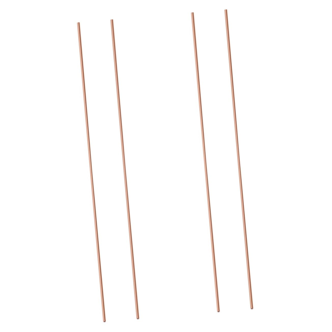 STOBAZA 2sets Copper Tubes Copper Rods for DIY Crafts Smooth Surface with Wall Thickness for Crafting and Metal Working 2pcs*2