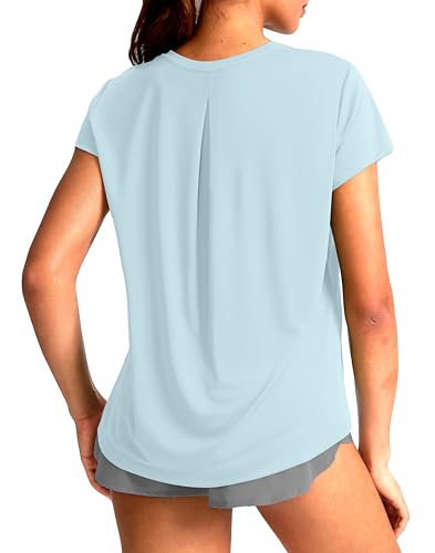 Haut d'entraînement femme manches courtes t-shirt yoga running ample S