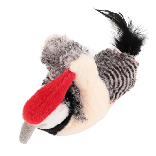 Dioche Cat Flapping Bird Plush Toy,Interactive Soft Flapping Bird Squeaky Electronic Plush Toy for Home Indoor, Lifelike Appearance, Compact and Easy to Carry