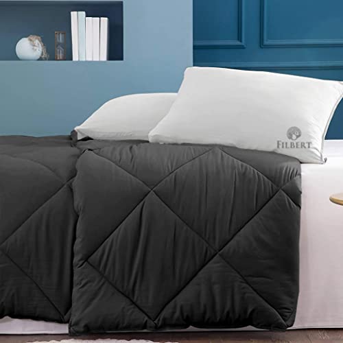 Image of Filbert - Winter Comforter Single Bed 300 GSM Microfiber Blanket for Winter Soft & Cozy Diamond Stitch Quilt (60 inch x 90 inch Inches /152cm x 228cm) - Comforter Single Bed|Dark Grey