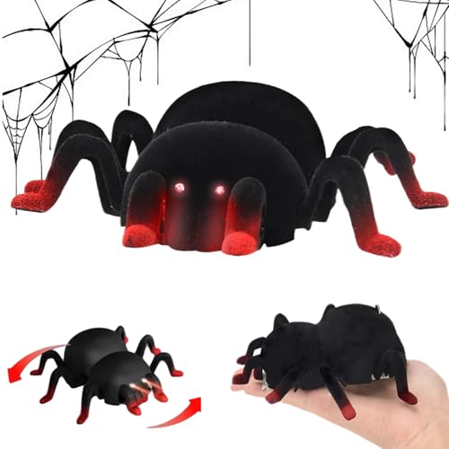 Araña de control remoto realista para fiestas de Halloween y sustos divertidos en casa