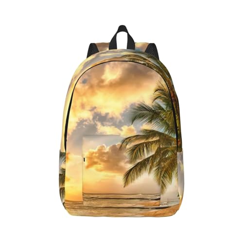 Sac à dos ordinateur portable femme sac voyage imprimé hawaïen coucher soleil