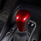 Duole Red Sport Carbon Fiber Gear Shift Knob Trim Cover Sticker Interior Accessories for Toyota Camry (2018-2021) Avalon(2019-2021) Corolla(2020-2021) (Red)