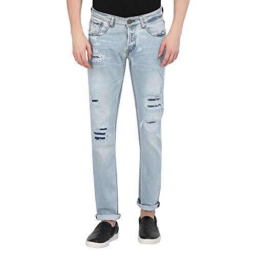 Spykar Mens 5 Pocket Distressed Jeans