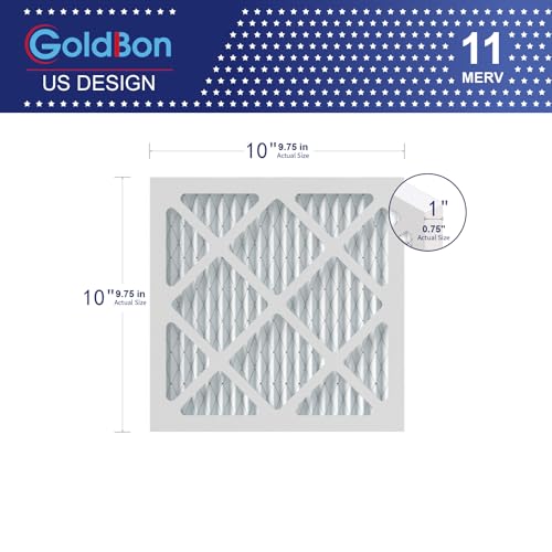 Image of 10x10x1 MERV 11 Air Filter 4-Pack for HVAC Furnace