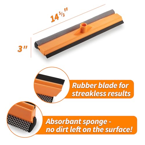Image of 15 inch Window Washer Squeegee Attachment / / Multi-Use Squeegee for Car and Window Cleaning Fits All Extension Poles with Standard Acme Thread / / Professional Window Cleaning Tool (Pole Sold Separately)