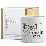 Cousin Gifts for Women Best Cousin Ever Candle for Birthday, Christmas, Thanksgiving, Valentines Day, Mother's Day Gifts for Cousins Female Male