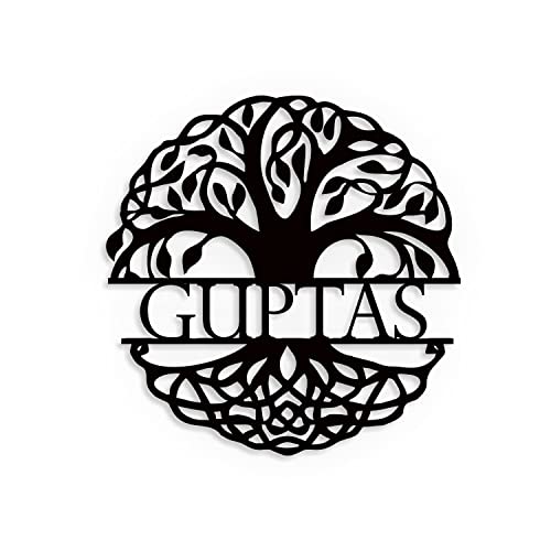 Image of ZOCI VOCI Personalized Name Plate for Home Entrance Outdoor - Acrylic Body, Waterproof | Designer Door Plates for Flat, Bungalow & Apartment - Customized (12 INCH DIA, Bodhi Tree)