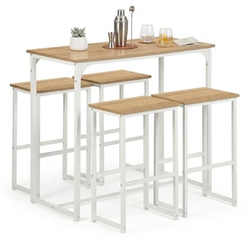 Juego de mesa de bar con 4 taburetes mesa