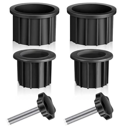 FiTspi Kit di ricambio per portaombrelli, 6 pezzi, in plastica, per ombrellone da patio, copertura ad anello con viti M8, accessori base nera per balcone, cortile esterno