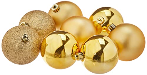 Jogo de Bolas de Natal, Dourado, 8 Bolas de 7cm, Cromus
