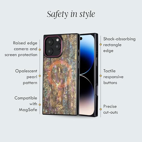 Image of COCOMII Rectangle for iPhone 13 Pro Max Case, Eclipse Abalone Shell
