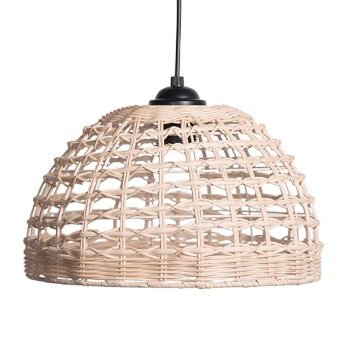 Pantalla de lámpara colgante en tan | Pantalla de lámpara colgante trenzada | Cubierta para lámpara colgante tejida a mano, elegante pantalla para lámpara de araña ligera