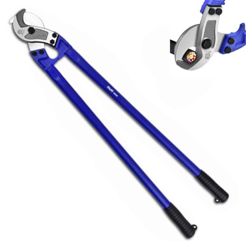 ZrgGea Cable Cutters 36 inch, Industrial-Grade Heavy-Duty Cable Cutter, Forged from T8 Alloy Steel, HRC56, Sharp Cutting. Suitable for Cutting Copper and Aluminum Core Cables, Blue by Generic - Used condition - US$38.56