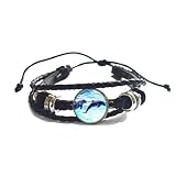 Delfin-Armreif, Delfin-Schmuck, Tier-Armband, Karabinerverschluss, Vogel, Glas-Cabochon-Armreif, Geschenk, PU097