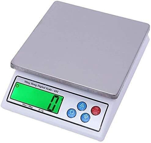 Electronic Scales Digital Display Jewelry Stainless Steel Mini Weighing Scale LCD for Kitchen Laboratory Medicine Industry (White 30KG/1G) (White 6KG/0.1G)