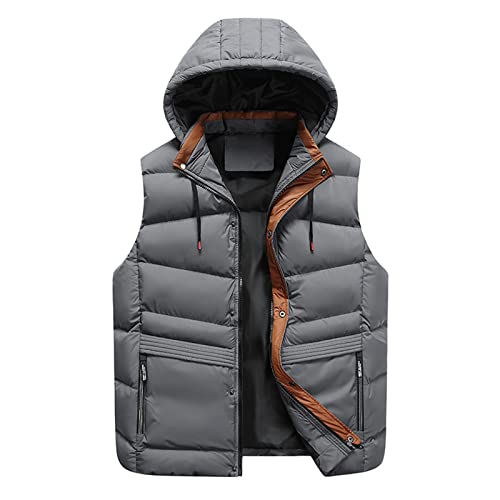 Ymosrh Winter Coats For Men, Light Jackets Men Bomber Jacket Men's Coats Jackets Casual Vest Loose Autumn And Warm Down Cotton Vest Coat Mens Quilted Jackets With Hood Zip Up Fleece (6Xl, Gray) #TOP1