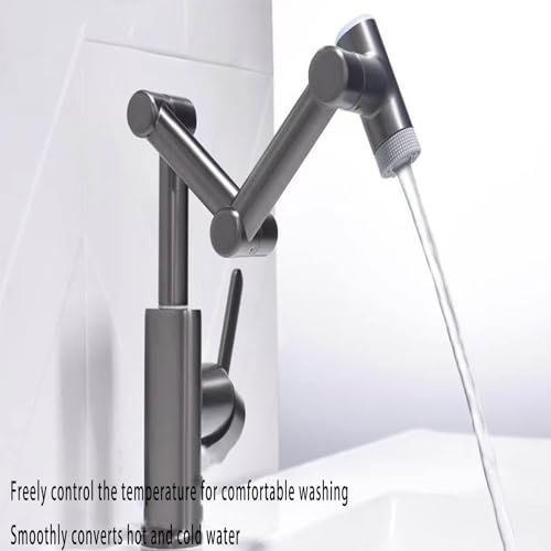 Robinet de lavabo pliant gris pistolet pour simplifier votre routine