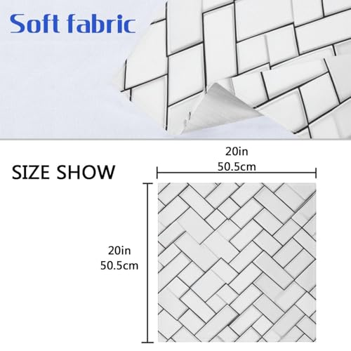 Servilletas de Tela Reutilizables Negro Blanco 20x20 pulg 6 un miniatura 7