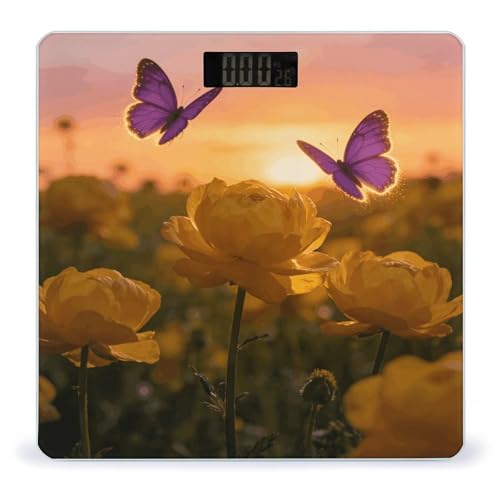 Báscula de baño digital con plataforma de vidrio y pantalla LCD miniatura 1