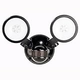 Defiant 180 Degree Black Motion Activated Outdoor Integrated LED Twin Head Flood Light