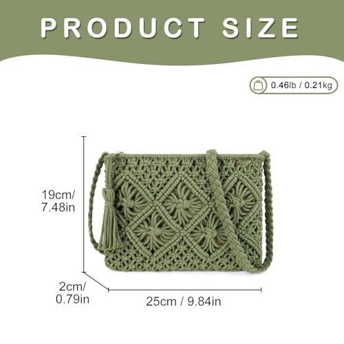 Image of Gladdon Bohemian Small Crossbody Bag for Women Stylish Woven Shoulder Purse | Hand Weaving,Small Boho Crossbody,Lightweight,with Tassel,Travel Vacation,Daily Use,Sturdy Straps,Showcasing Individuality
